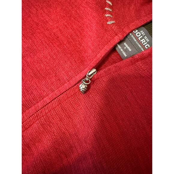 Vintage Woolrich Womens Large Cardigan Sweater Vest Holly Classic Red L - Picture 5 of 8